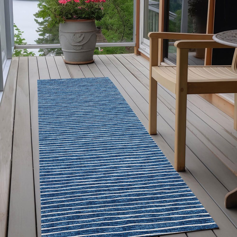 Dalyn Rug Company Laidley 2&#39;3&quot; x 7&#39;6&quot; Navy Indoor/Outdoor Runner, , large