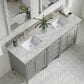 James Martin Vanities Brittany 72" Double Bathroom Vanity in Urban Gray with 3 cm Victorian Silver Quartz Top and Rectangular Sinks, , large