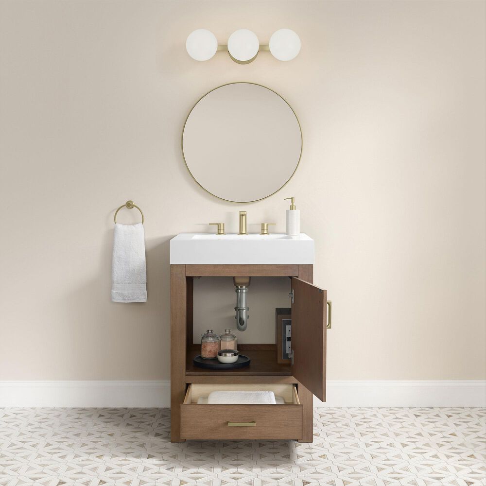 37B Alanya 24" Single Bathroom Vanity in Walnut Drift with White Composite Stone Top, , large