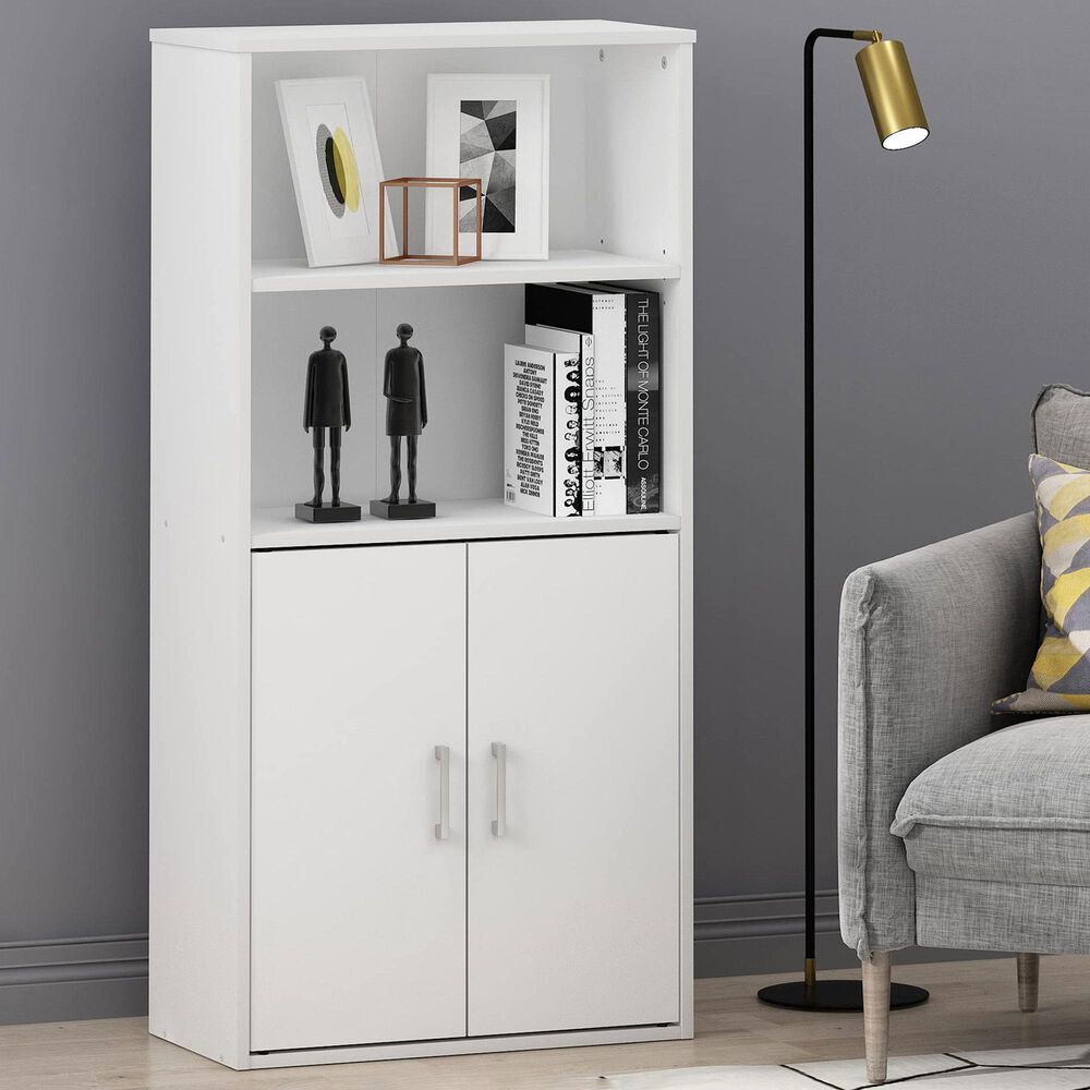 HOMLUX 4-Tier Open Shelf Display Bookcase in White, , large