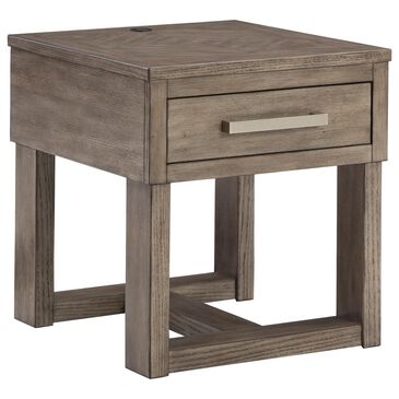 Ashley Loyaska End Table in Grayish Brown and White, , large