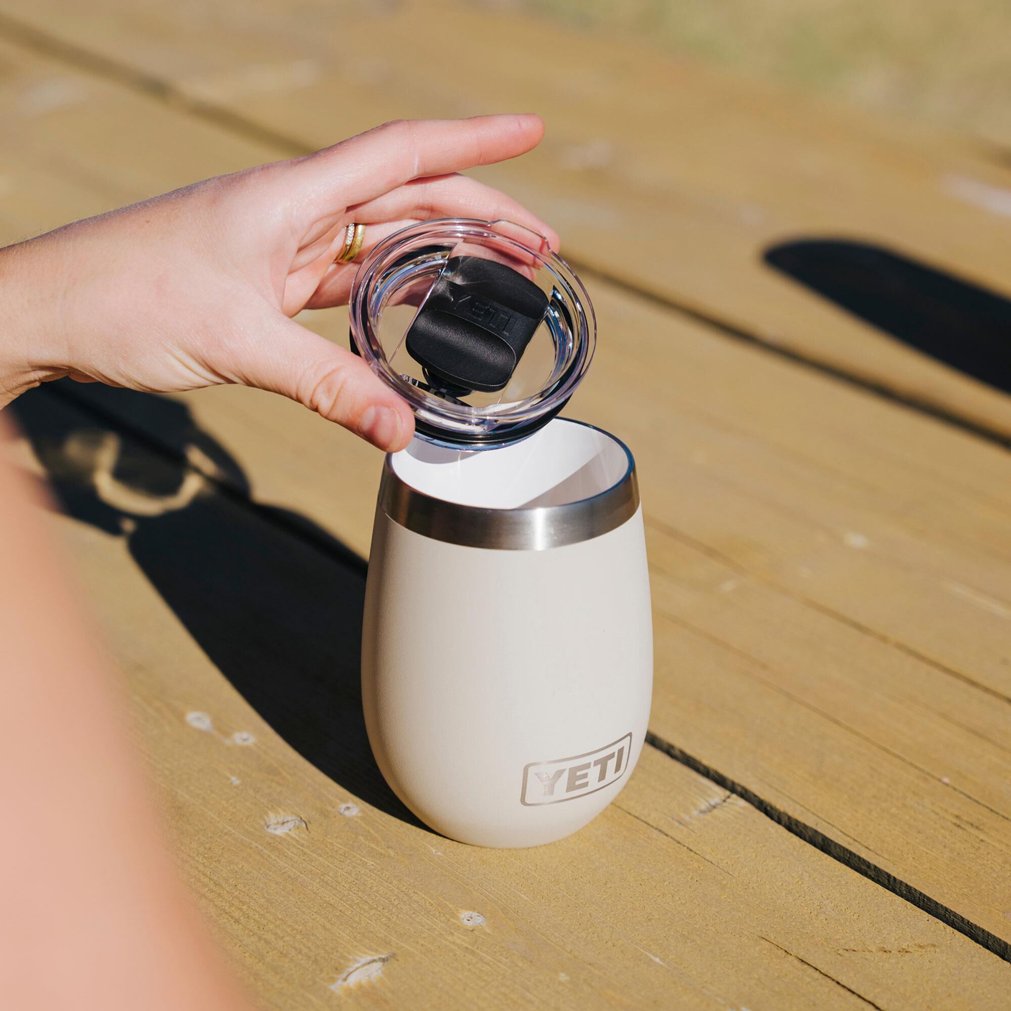 YETI Rambler 10 Oz Wine Tumbler with MagSlider Lid in Cape Taupe