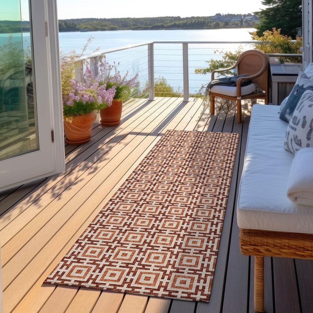 Dalyn Rug Company Marlo 2&#39;3&quot; x 12&#39; Paprika Indoor/Outdoor Runner, , large