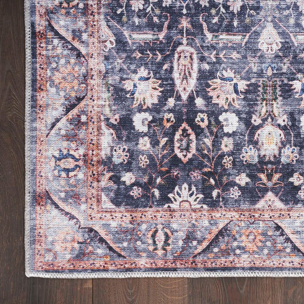 Nourison Grand Washables 2&#39; x 6&#39; Navy Ivory Runner, , large