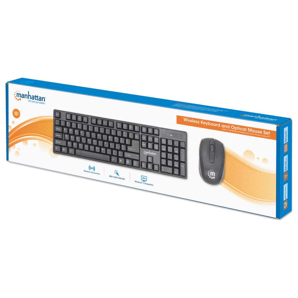 Manhattan Wireless Keyboard and Optical Mouse Set, , large