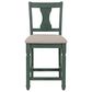 Linon Home Decor Willow Counter Stool with Cream Cushion in Teal, , large