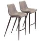 Zuo Modern Magnus Bar Stool in Gray (Set of 2), , large