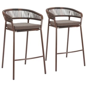Zuo Modern Skye Patio Barstool in Brown (Set of 2), , large