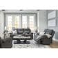 Ashley Side-Swipe Manual Reclining Sofa in Charcoal, , large