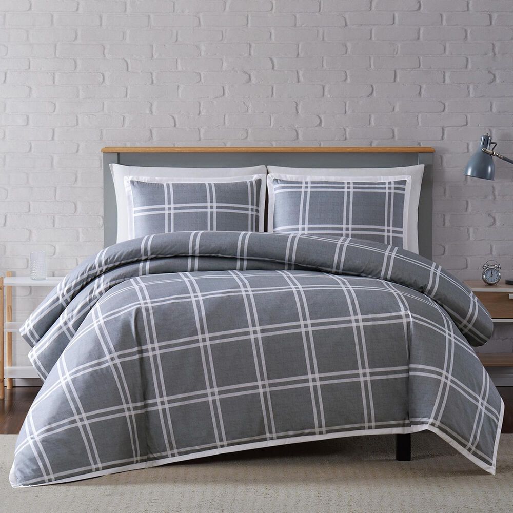 Pem America Truly Soft Leon 3-Piece Full/Queen Duvet Set in Grey, , large
