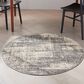 Nourison Rush CK953 6" Round Grey and Beige Area Rug, , large