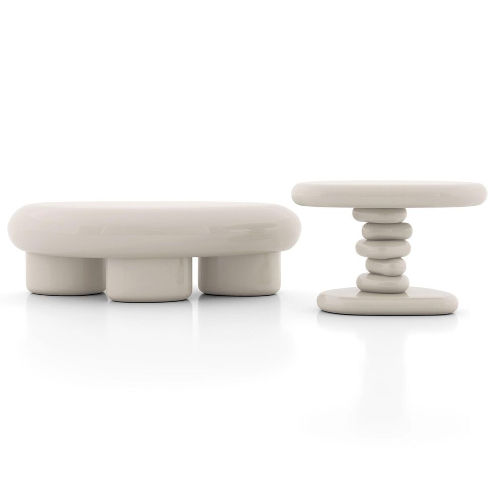 Furniture of America Rene 2-Piece Table Set in Ivory, , large