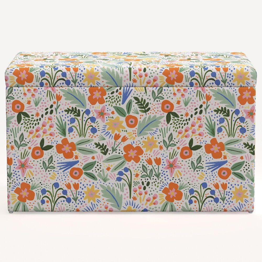 Rifle Paper Co Crafted by Cloth &amp; Company Willie Storage Bench in Merida Multi, , large