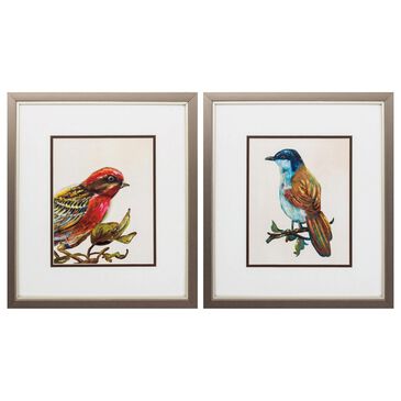 Propac "Eco Bird" Wall Art in Red and Blue (Set of 2), , large