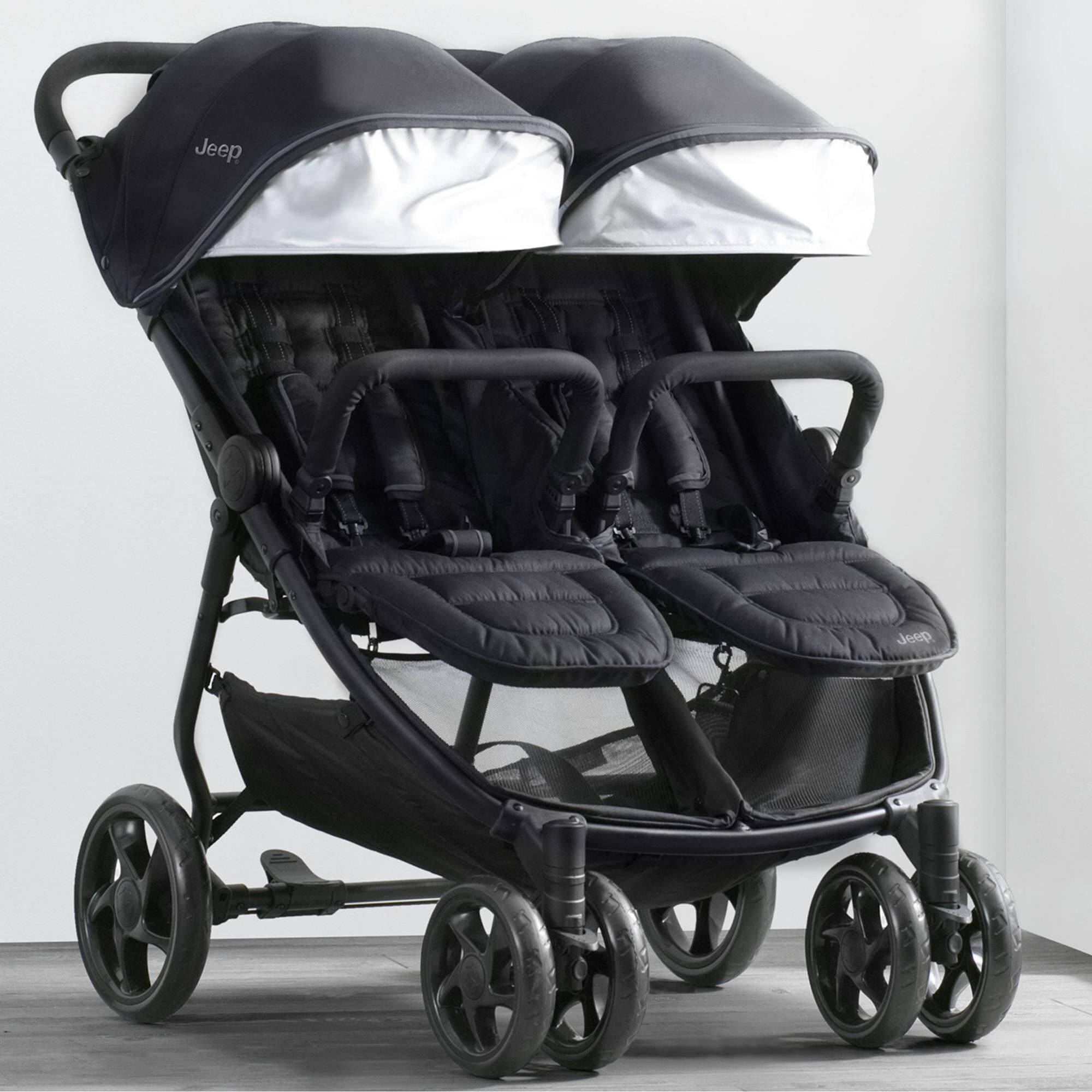 Delta Jeep Destination Side By Side Double Ultralight Stroller in Midnight NFM