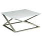Crystal City Zurich Cocktail Table in White and Pewter, , large
