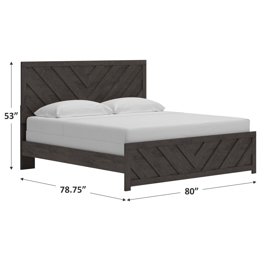 Ashley Prendonea King Panel Bed in Dark Charcoal, , large