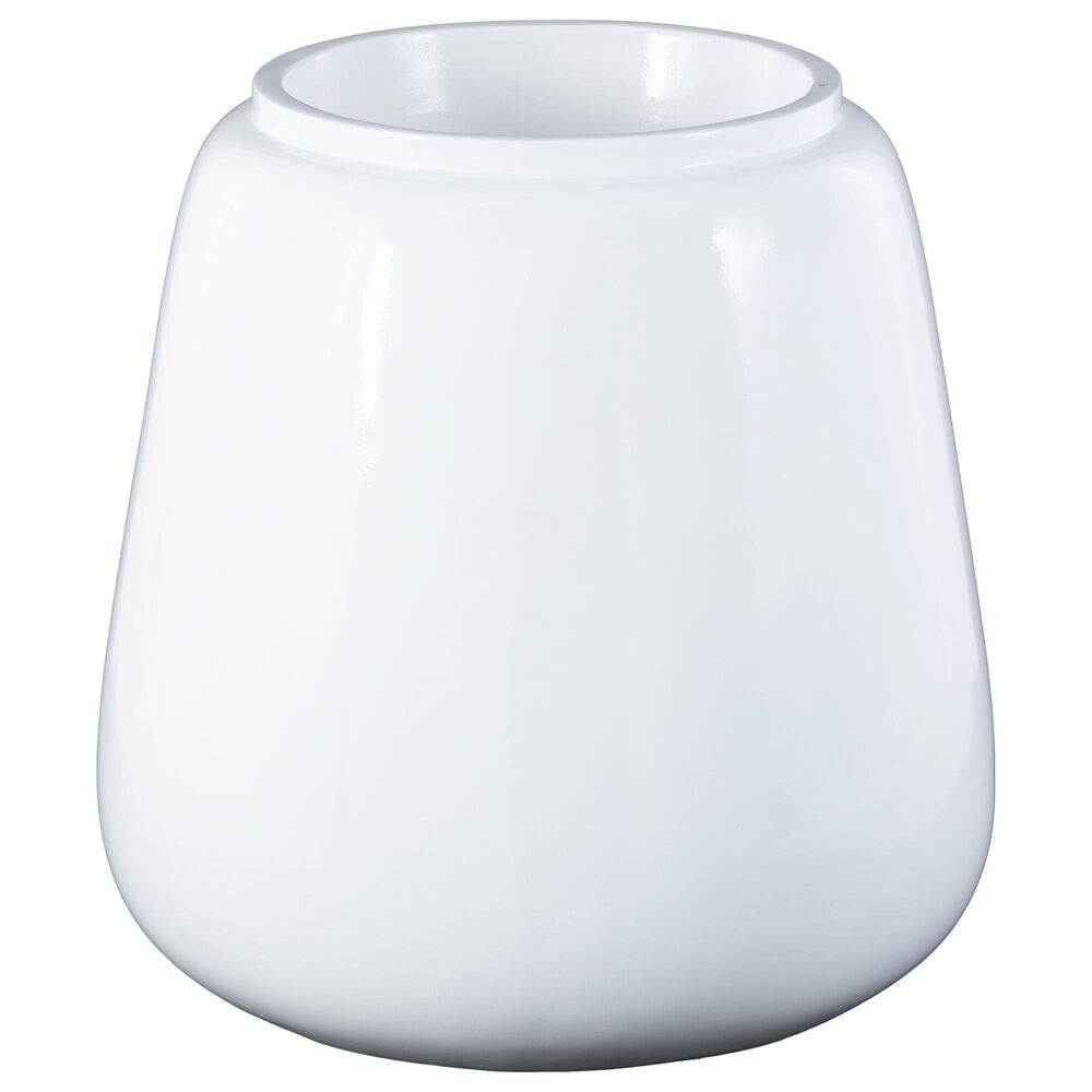 Maple and Jade 20" Short Floor Decorative Vase in Polished White, , large