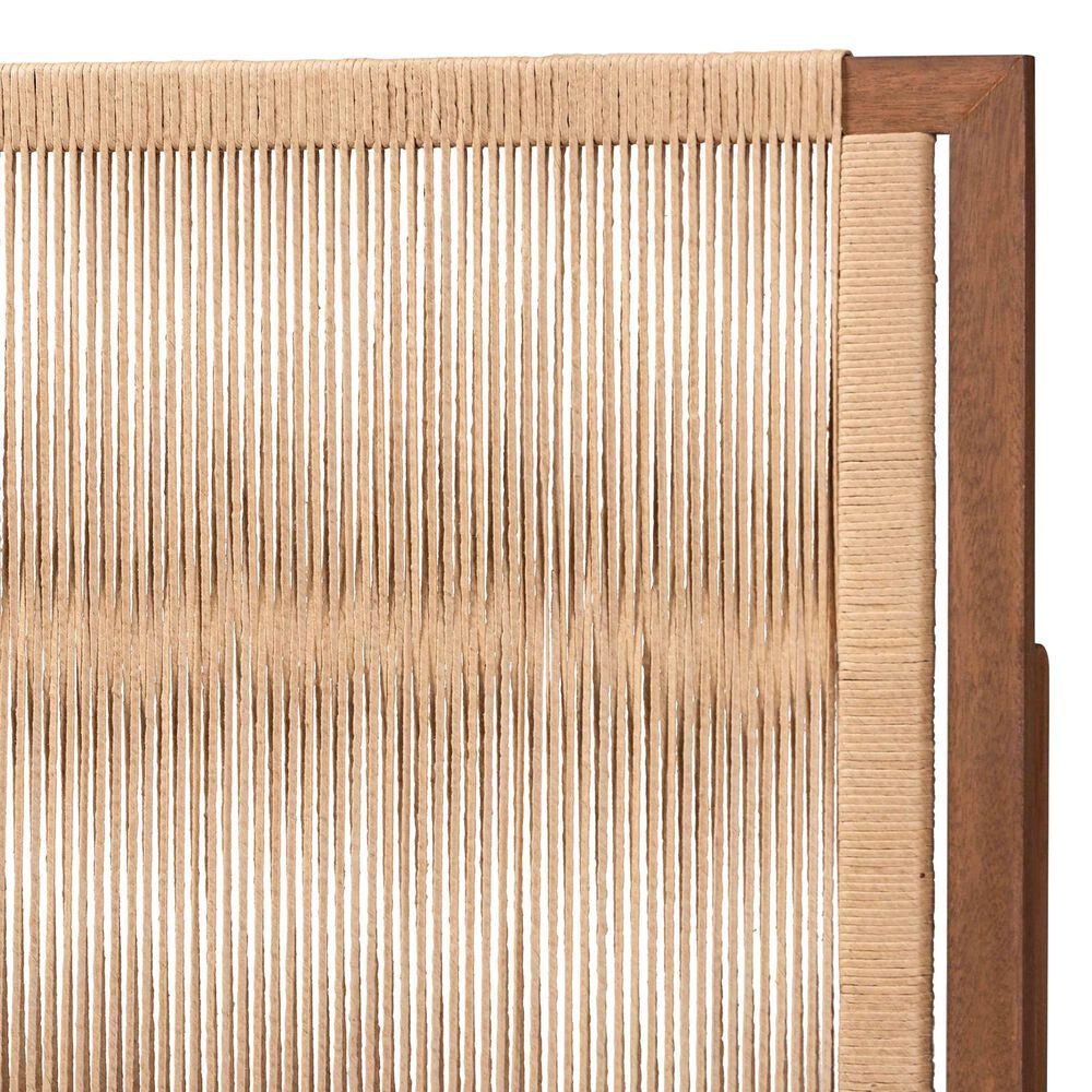 Baxton Studio Holitz King Headboard in Walnut Brown and Light Brown, , large