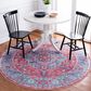Safavieh Serapi 6"7" Round Light Blue and Red Area Rug, , large
