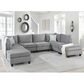 Lilola Home Zelmira Ottoman in Gray, , large