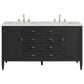 James Martin Vanities Myrrin 60" Double Vanity in Carbon Oak with 3 cm Lime Delight Quartz Top, , large
