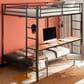 Pacific Landing Campus Full Over Twin Workstation Bunk Bed in Matte Black, , large