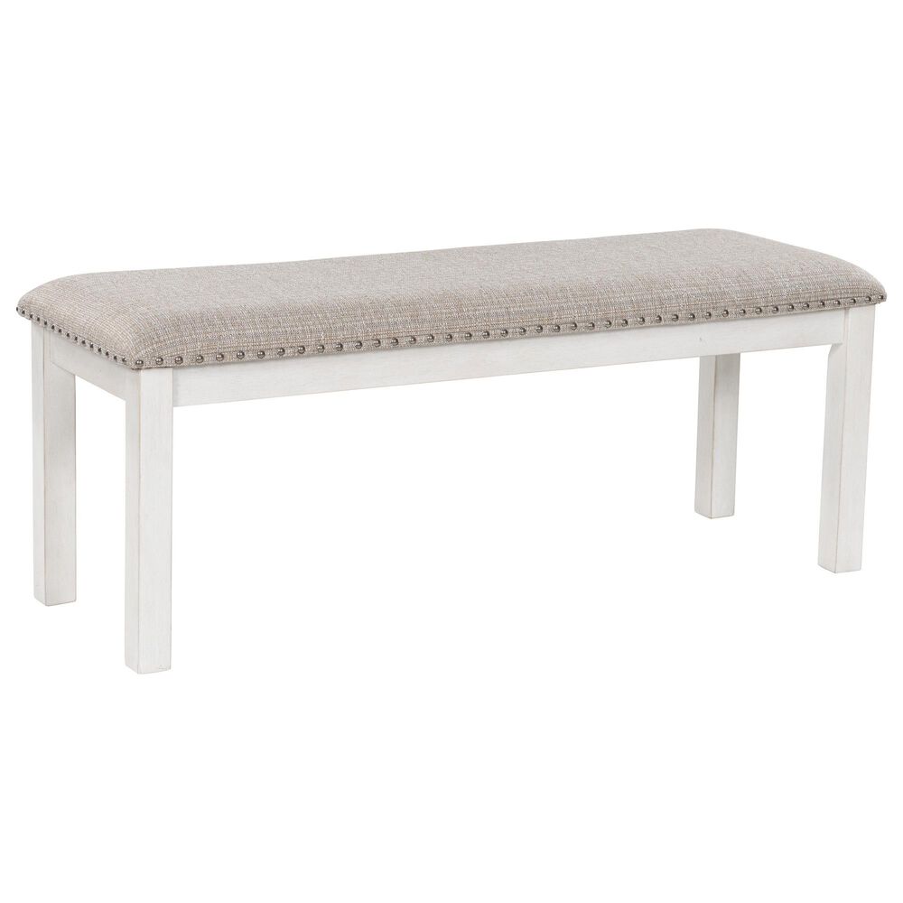 Ashley Robbinsdale Upholstered Dining Bench in Antique White, , large