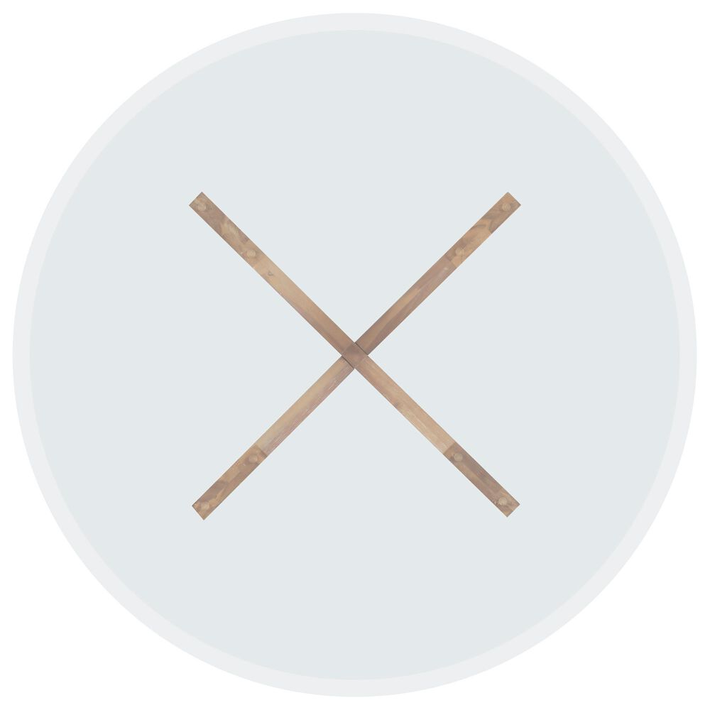 Linon Home Decor Adler X-Base Dining Table with Glass Top in Natural and Clear - Table Only, , large