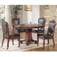 GAME TABLE AND 4 CHAIRS Bellagio 5-Piece Round Game Table Set in Distressed Brown Cherry, , large