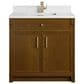 James Martin Bellshire 36" Single Bathroom Vanity in Honey Oak with Single Hole 3 cm White Zeus Silestone Top and Rectangular Sink, , large