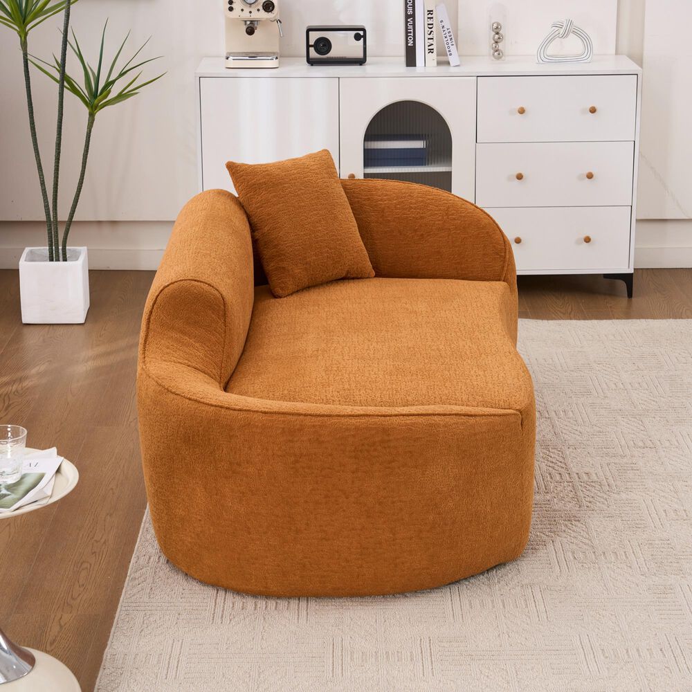 Hearth and Haven Chaise Lounge Chair in Orange, , large