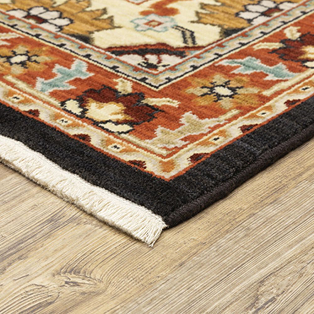 Oriental Weavers Lilihan Medallion 4929A 3&#39;3&quot; x 5&#39; Black and Red Area Rug, , large
