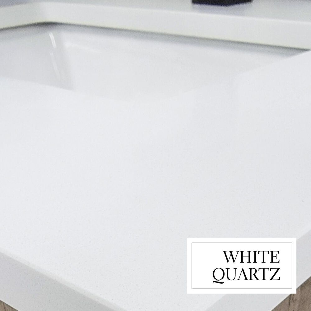 Lexora Home Lafarre 24&quot; Single Bathroom Vanity in Rustic Acacia with 2 cm White Quartz Top and Rectangular Sink, , large