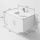 Lexora Home Geneva 30" Single Bathroom Vanity in Glossy White with 2 cm White Quartz Top and Rectangular Sink, , large
