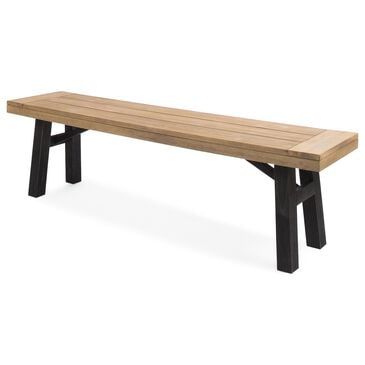 Hearth and Haven Patio Bench with Slat Panel Design in Grey and Natural, , large