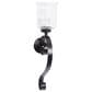 Maple and Jade 27" Handmade Pillar Scroll Indoor/Outdoor Wall Sconce in Matte Black and Clear, , large