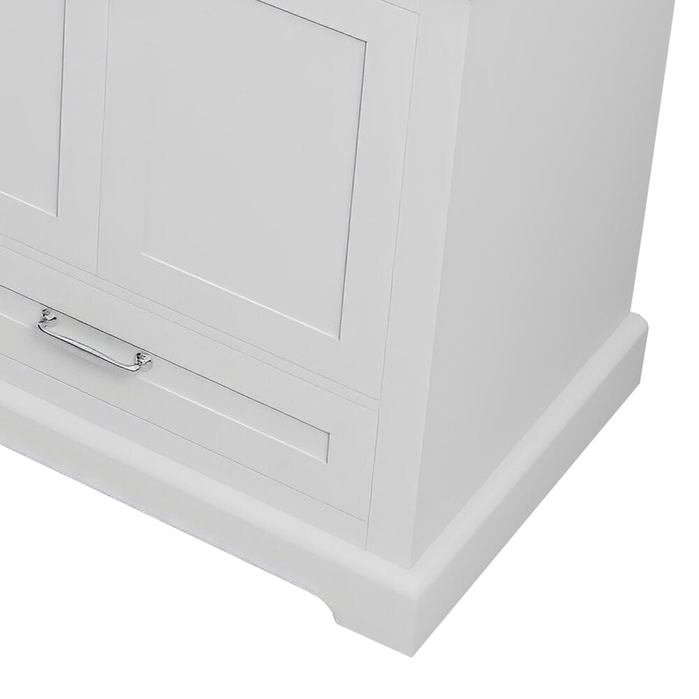 Lexora Home Dukes 80" Double Bathroom Vanity in White with 2 cm White Carrara Marble Top and Rectangular Sinks, , large