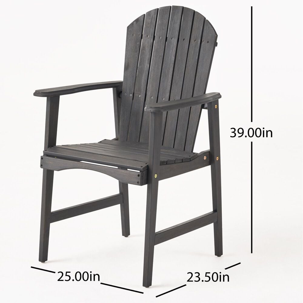 Hearth and Haven Outdoor Adirondack Dining Chair in Dark Grey &#40;Set of 2&#41;, , large