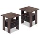 HOMLUX 2-Piece 1-Shelf End Table with Bin Drawer in Dark Brown, , large