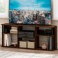 HOMLUX 58" TV Stand in Amber Pine and Black, , large