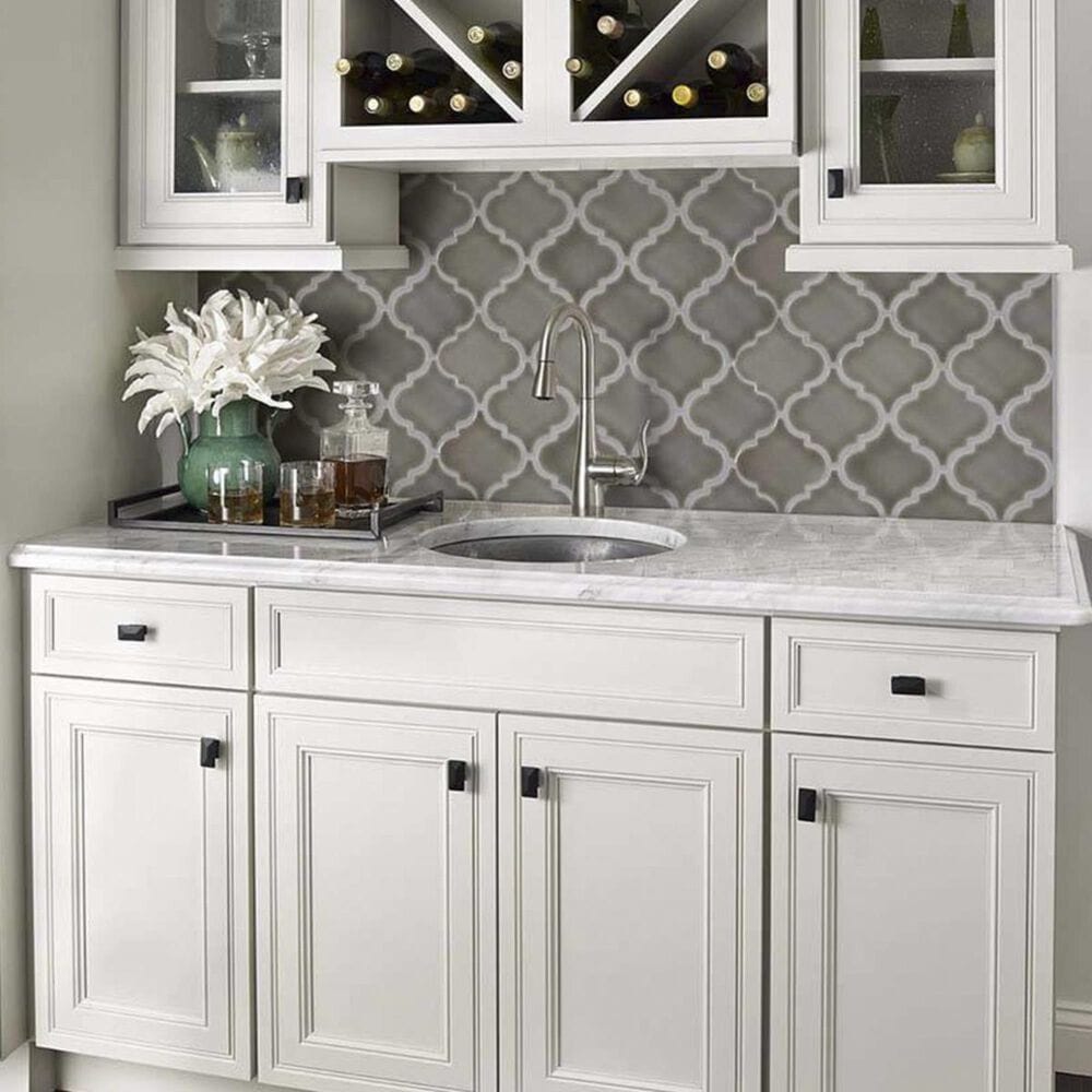 MS International Highland Park Dove Gray 15" x 11" Ceramic Mosaic Sheet, , large