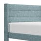 Richlands Furniture Demore King Platform Bed with Light Aqua Blue Upholstery in Black, , large