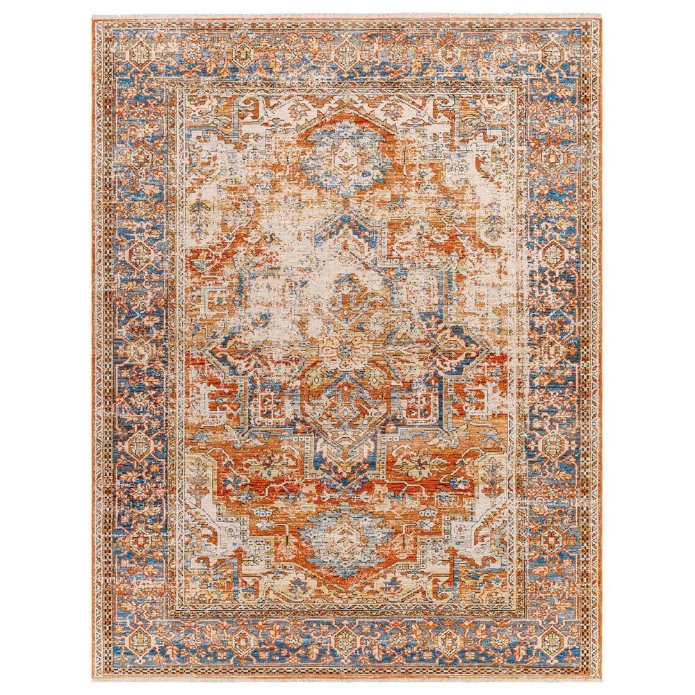 Surya Chicago CHG2301 7&#39;10&quot; Round Burnt Orange, Brick Red, Slate, Black, Mustard, Light Beige, Camel Area Rug, , large
