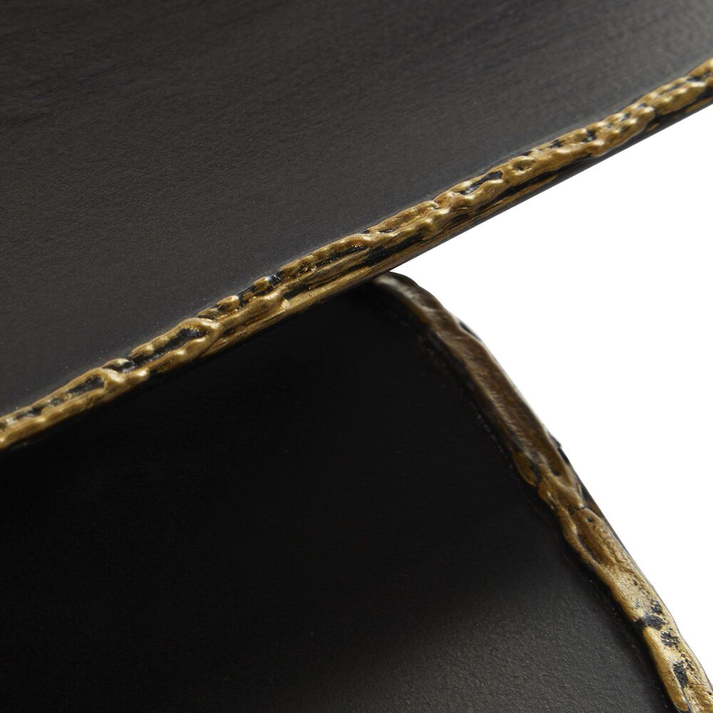 Uma Enterprises Modern Accent Table in Black and Gold &#40;Set of 2&#41;, , large
