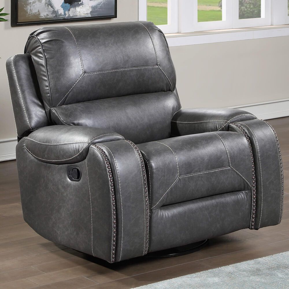 Steve Silver Keily Manual Swivel Glider Recliner in Dove Grey, , large