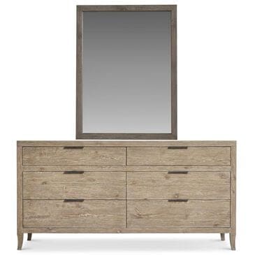 Bernhardt Tribeca Dresser and Mirror in Light Brown Finish, , large