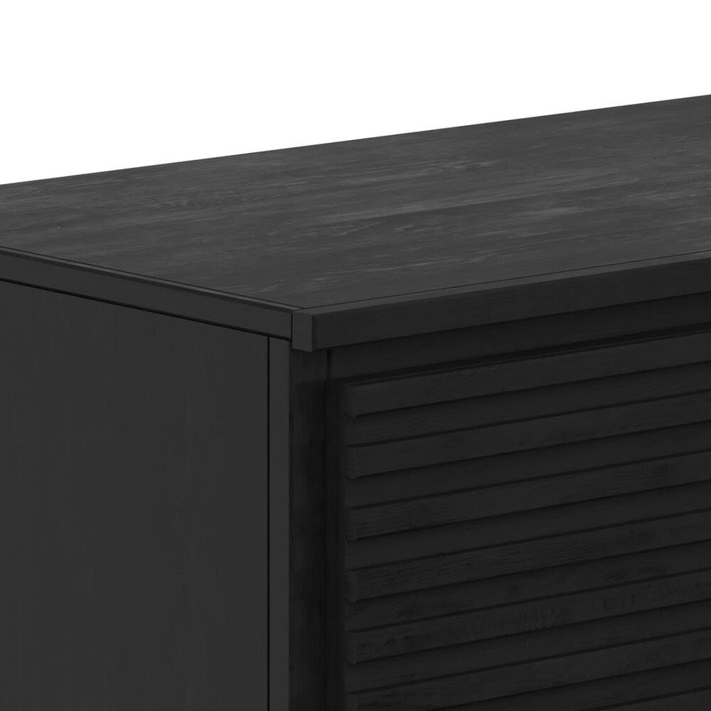 Legends Home Stardust 73" Fireplace Console with Fireplace Insert in Seal Skin Black, , large