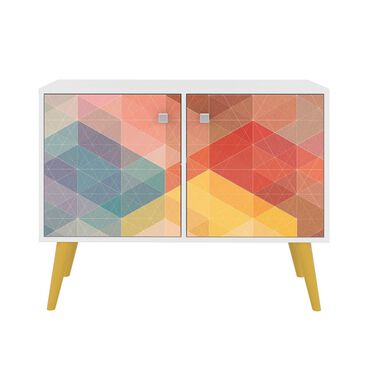 Dayton Accentuations 3-Shelf Side Table in White, Stamp, Yellow, , large