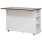 HOMLUX 53" Kitchen Island with Two Tempered Glass Cabinet Door in White, , large